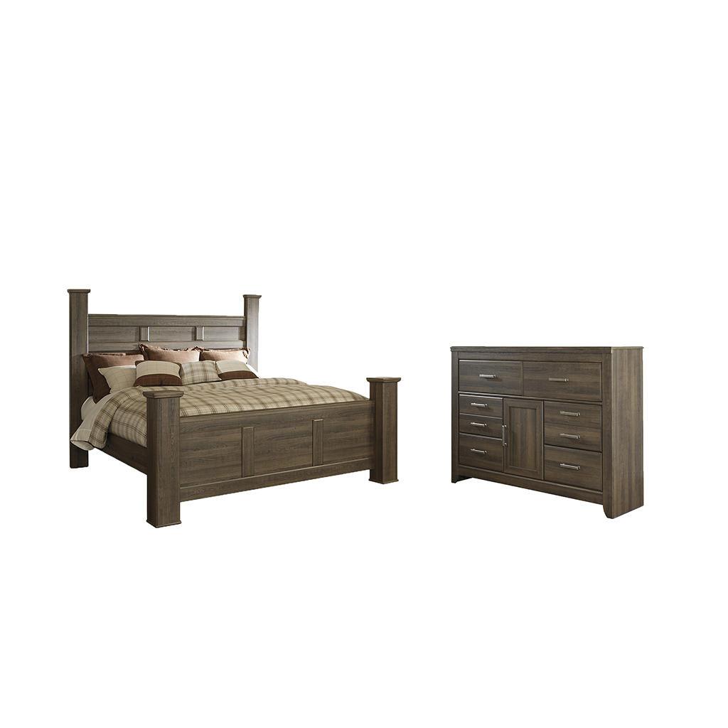 Juararo King Poster Bed with Dresser – Kensington Furniture & Mattress