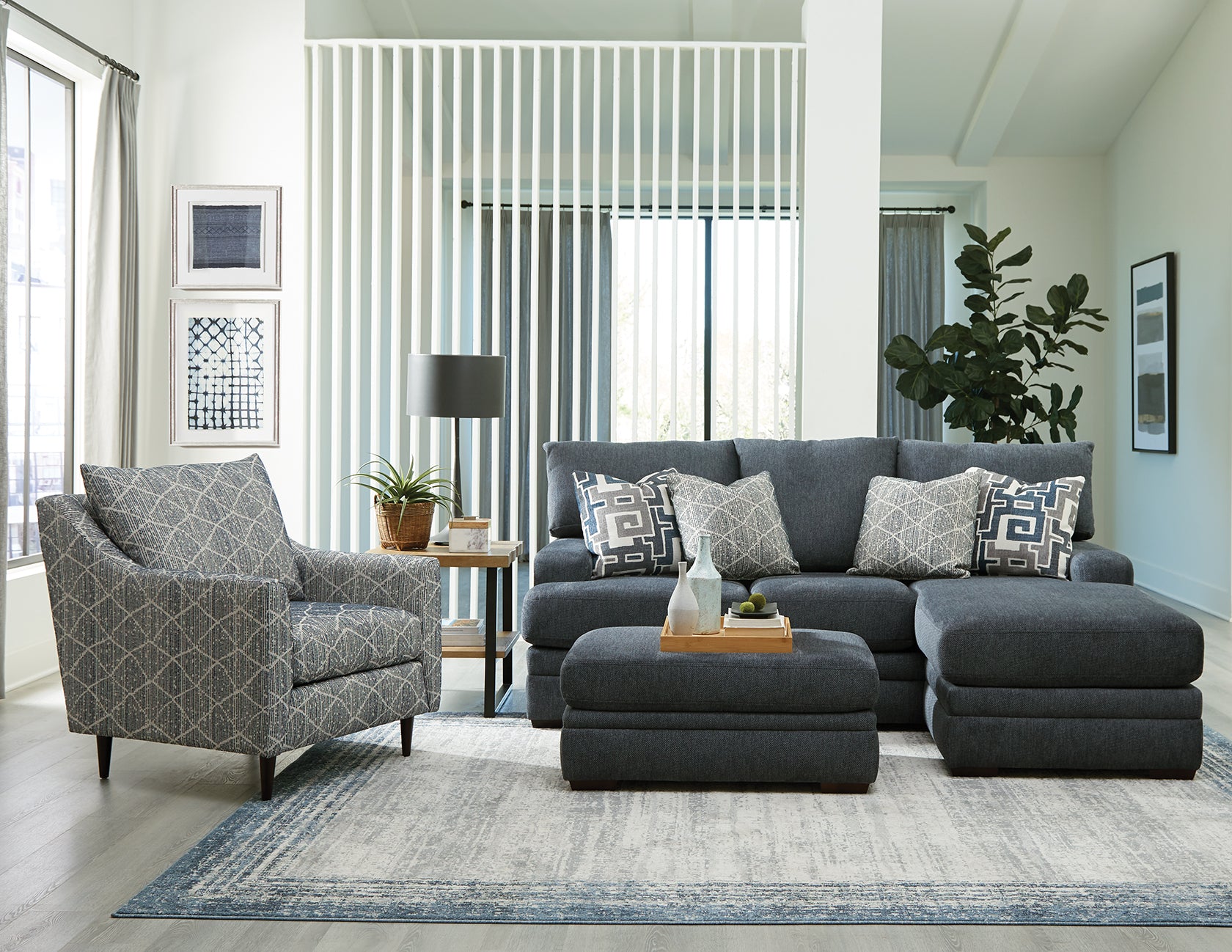 Luca Sofa with Floating Ottoman Chaise