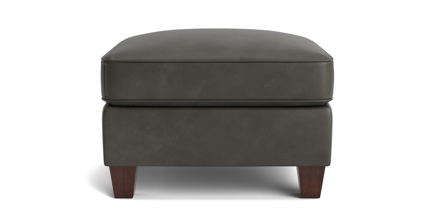 Corinna Leather Ottoman Bassett