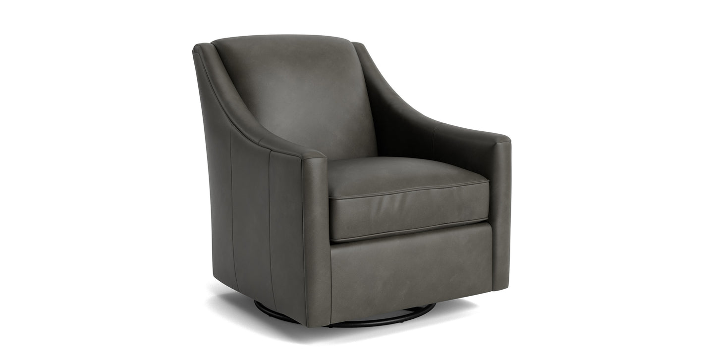 Corinna Leather Swivel Chair Bassett Bedroom Furniture