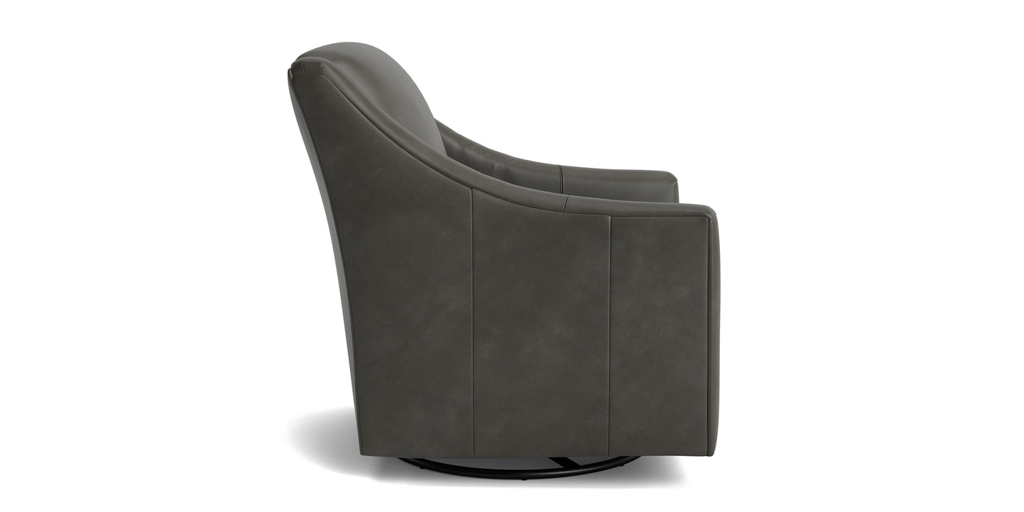 Corinna Leather Swivel Chair Bassett Bedroom Furniture