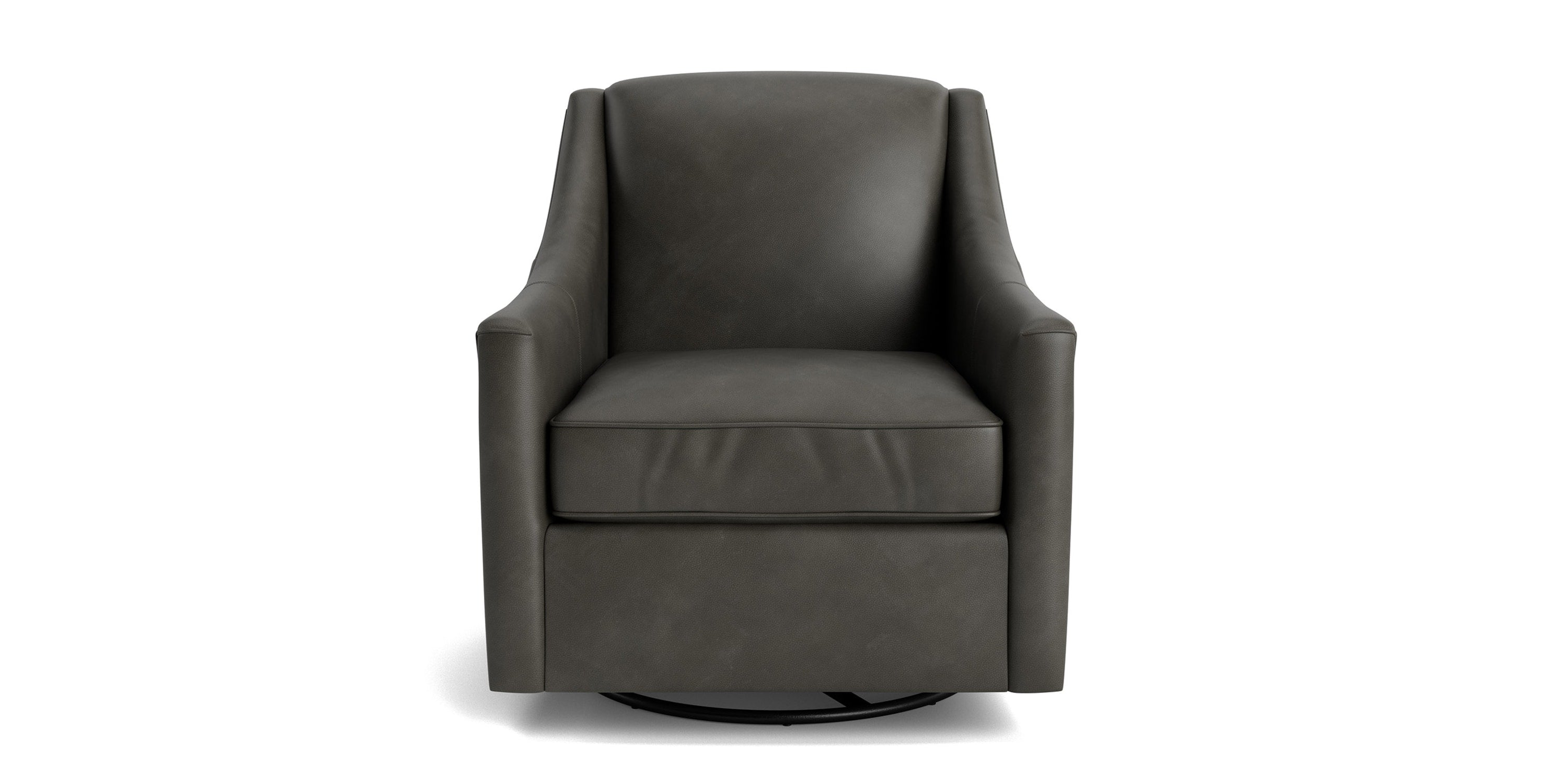 Corinna Leather Slope Arm Swivel Glider Chair Bassett