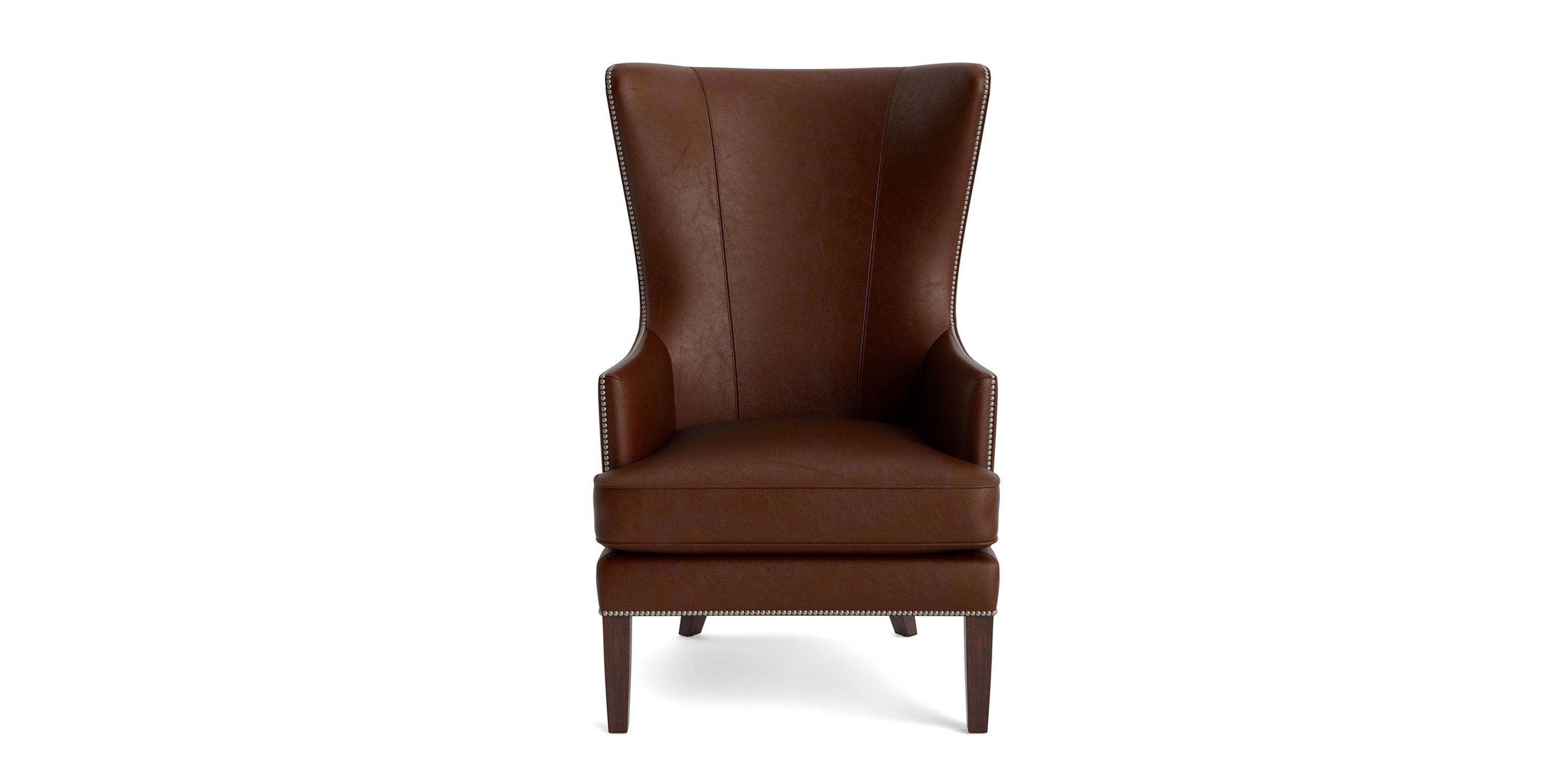 Whitney Leather Wingback Accent Chair Bassett