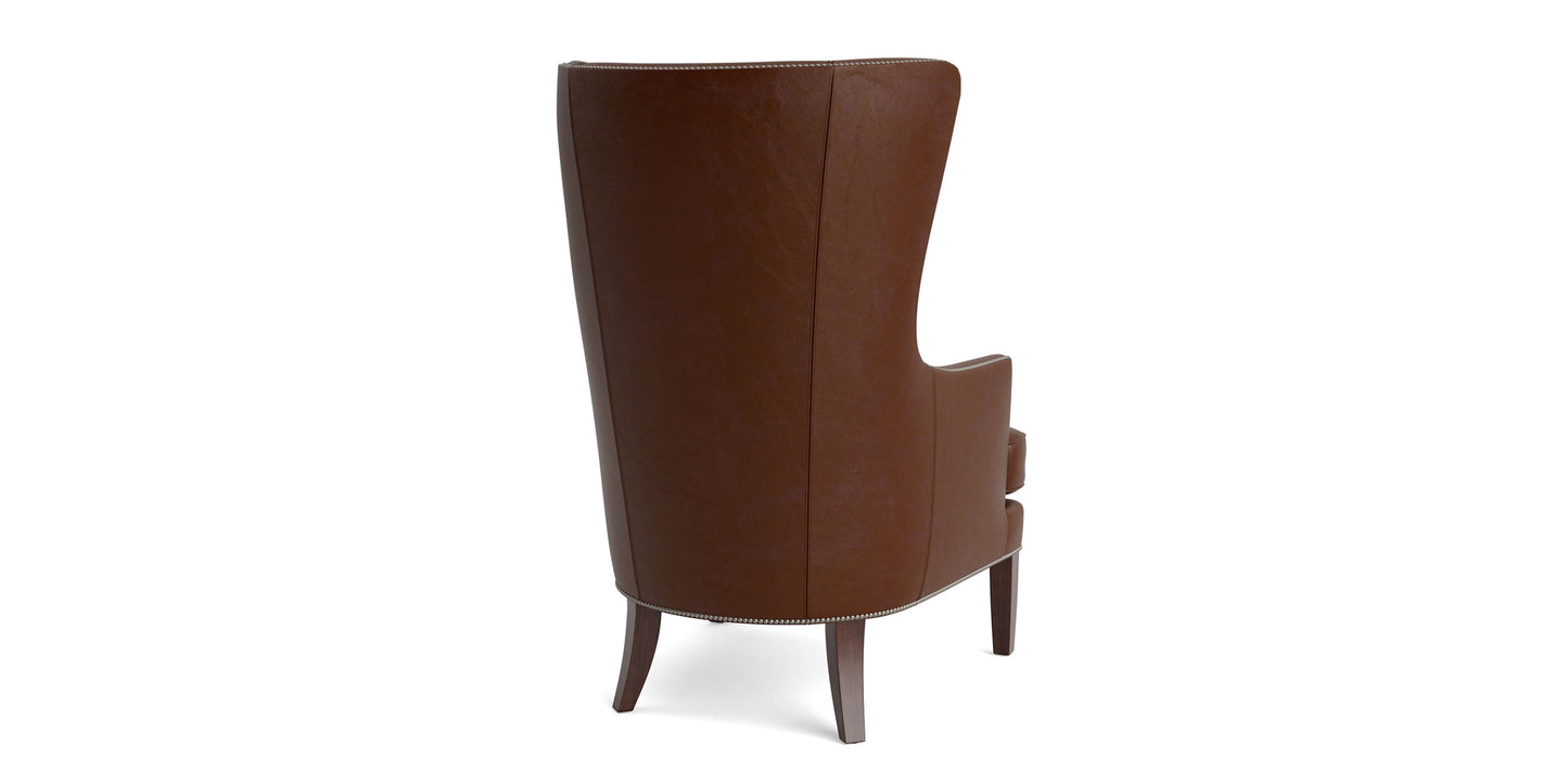 Whitney Leather Wingback Accent Chair Bassett