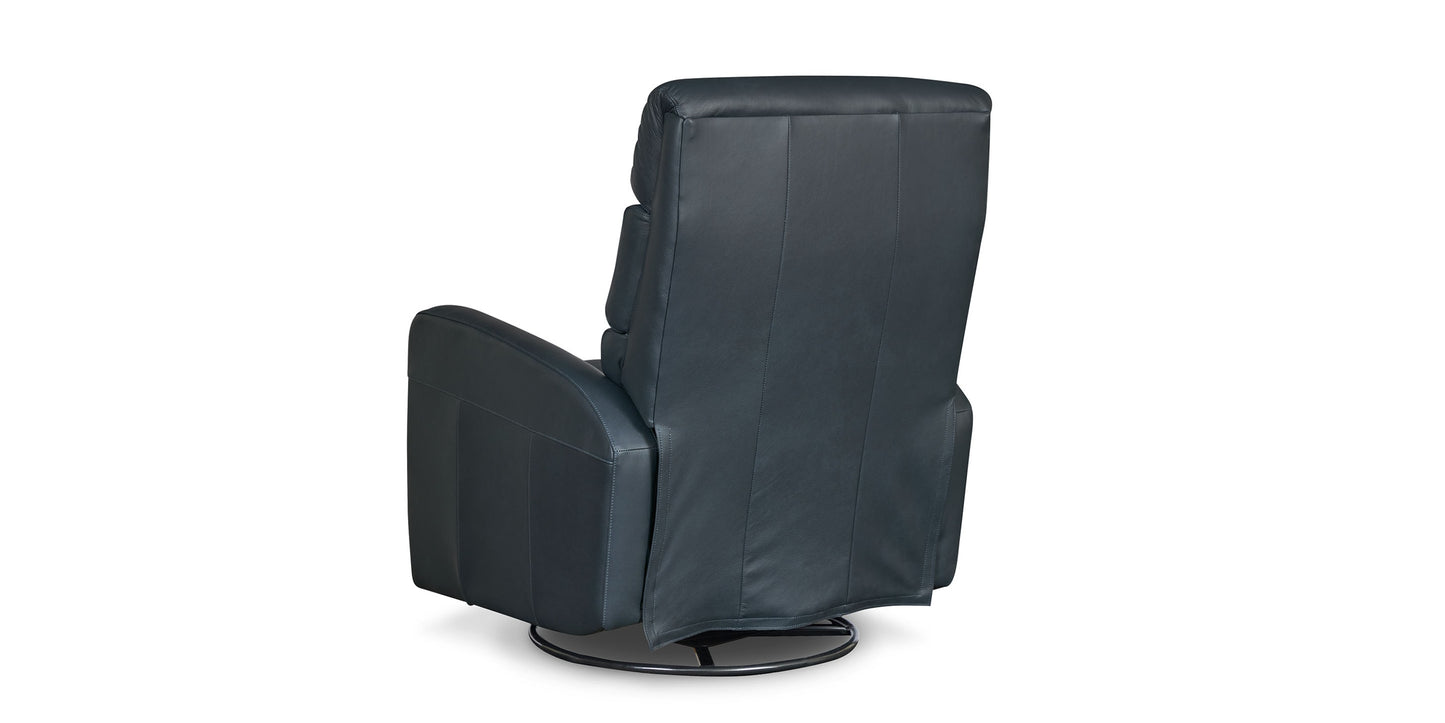 Hudson Leather Track Arm Swivel Glider Power Recliner Bassett Bedroom Furniture