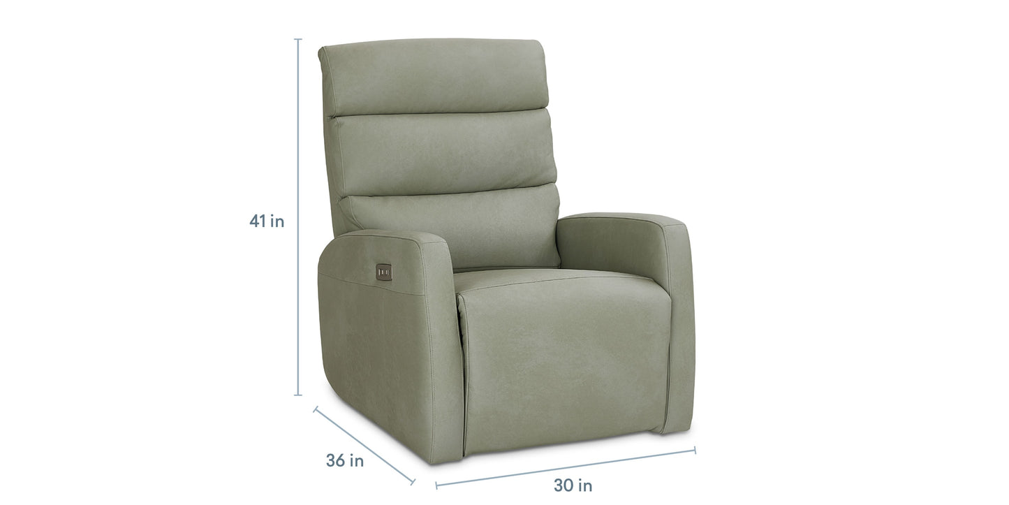 Hudson Leather Track Arm Zero Gravity Power Recliner Bassett