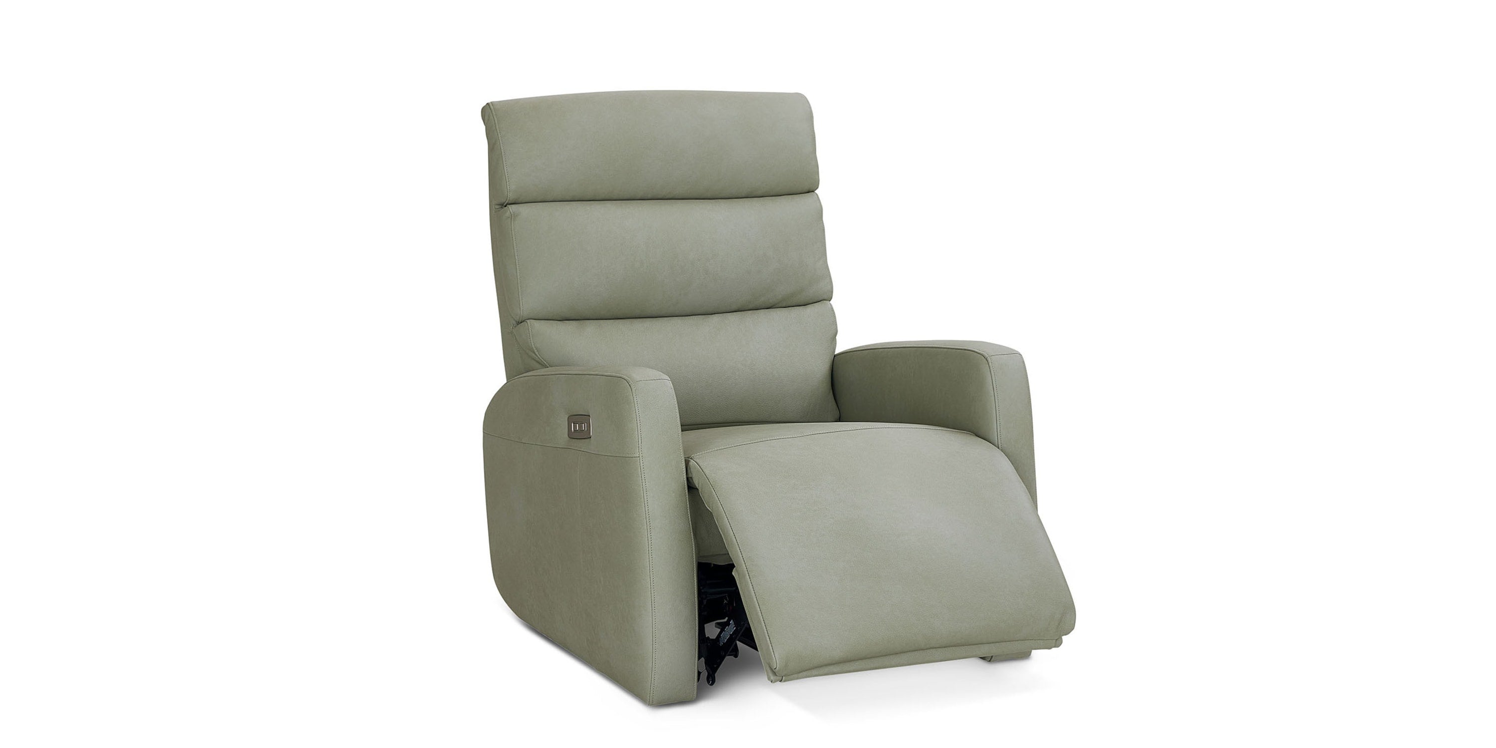 Hudson Leather Track Arm Zero Gravity Power Recliner Bassett