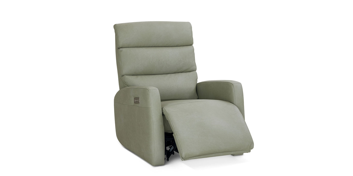 Hudson Leather Track Arm Zero Gravity Power Recliner Bassett