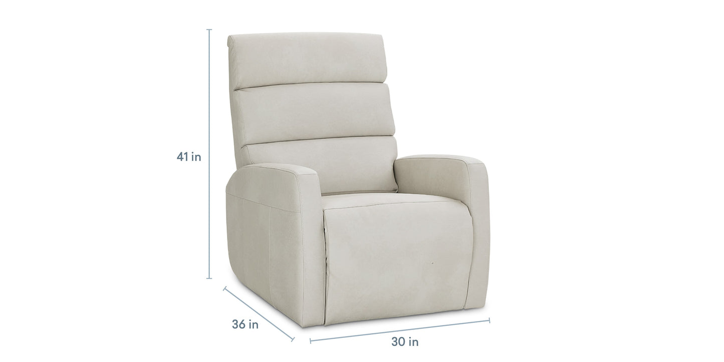 Hudson Leather Track Arm Lay Flat Power Lift Recliner Bassett