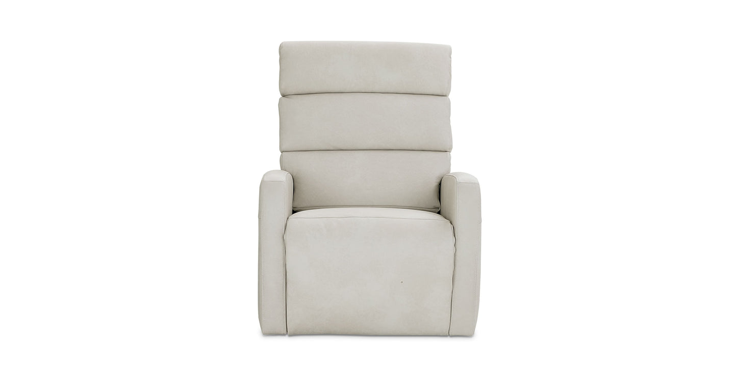 Hudson Leather Track Arm Lay Flat Power Lift Recliner Bassett