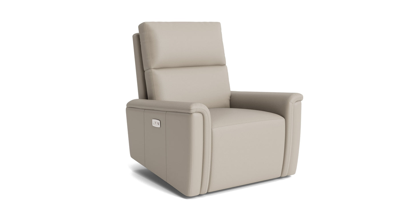 Harris Leather Pad Arm Zero Gravity Power Recliner