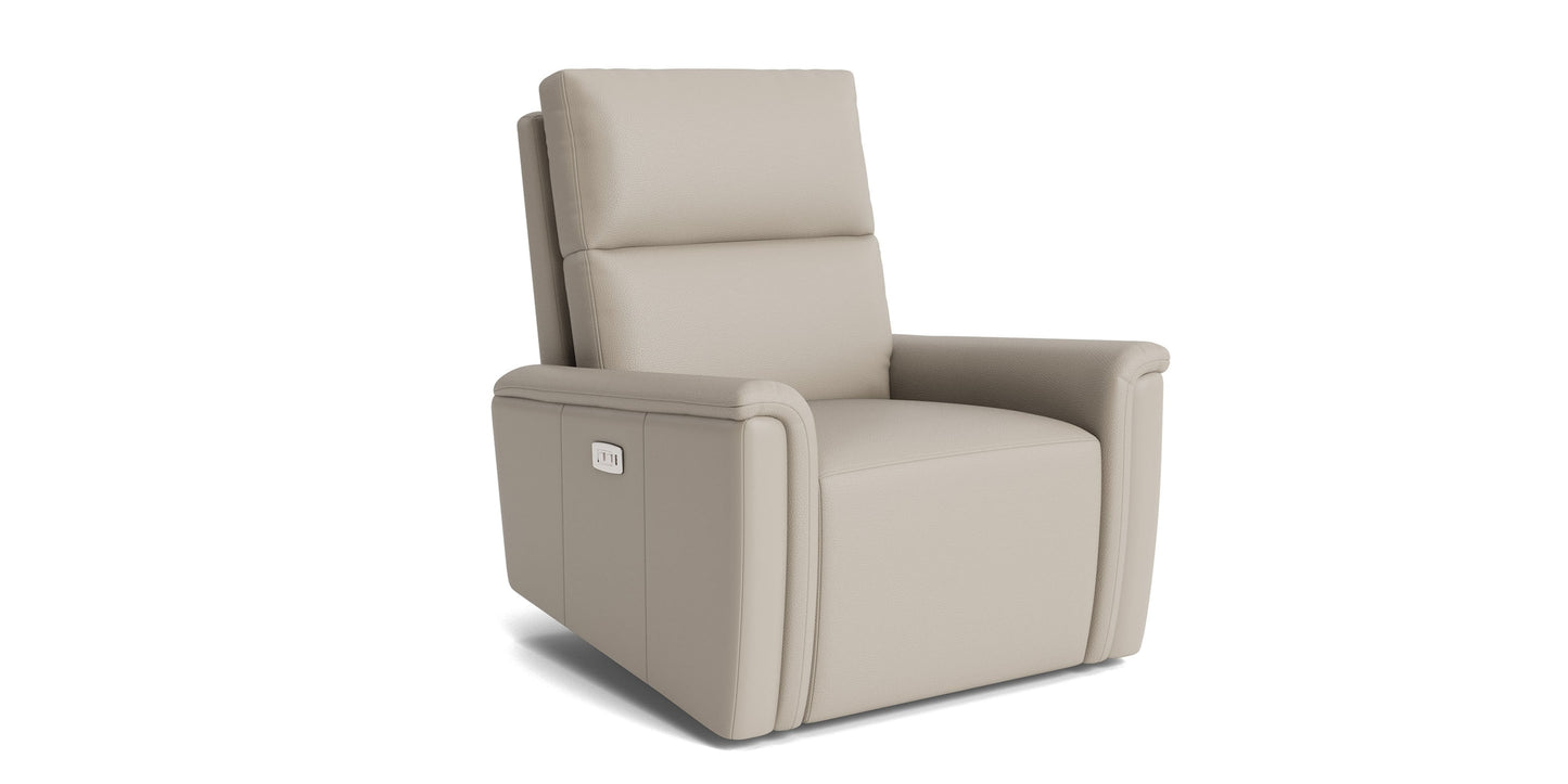 Harris Leather Pad Arm Swivel Glider Power Recliner Bassett Bedroom Furniture