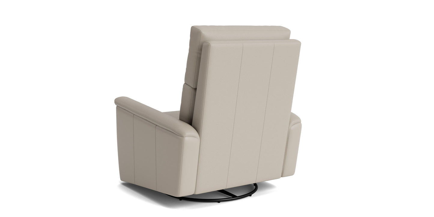 Harris Leather Pad Arm Swivel Glider Power Recliner Bassett Bedroom Furniture