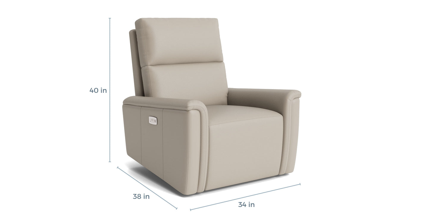 Harris Leather Pad Arm Swivel Glider Power Recliner Bassett Bedroom Furniture