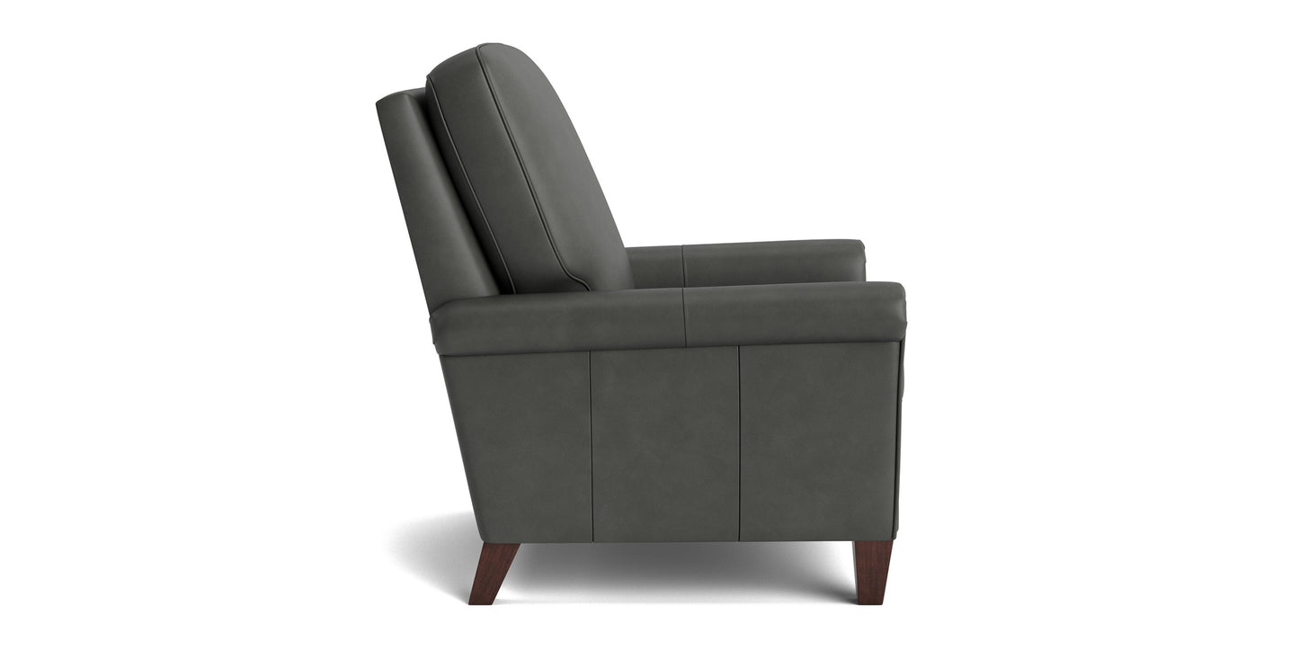 Thompson Leather Panel Arm Accent Chair Bassett Bedroom Furniture