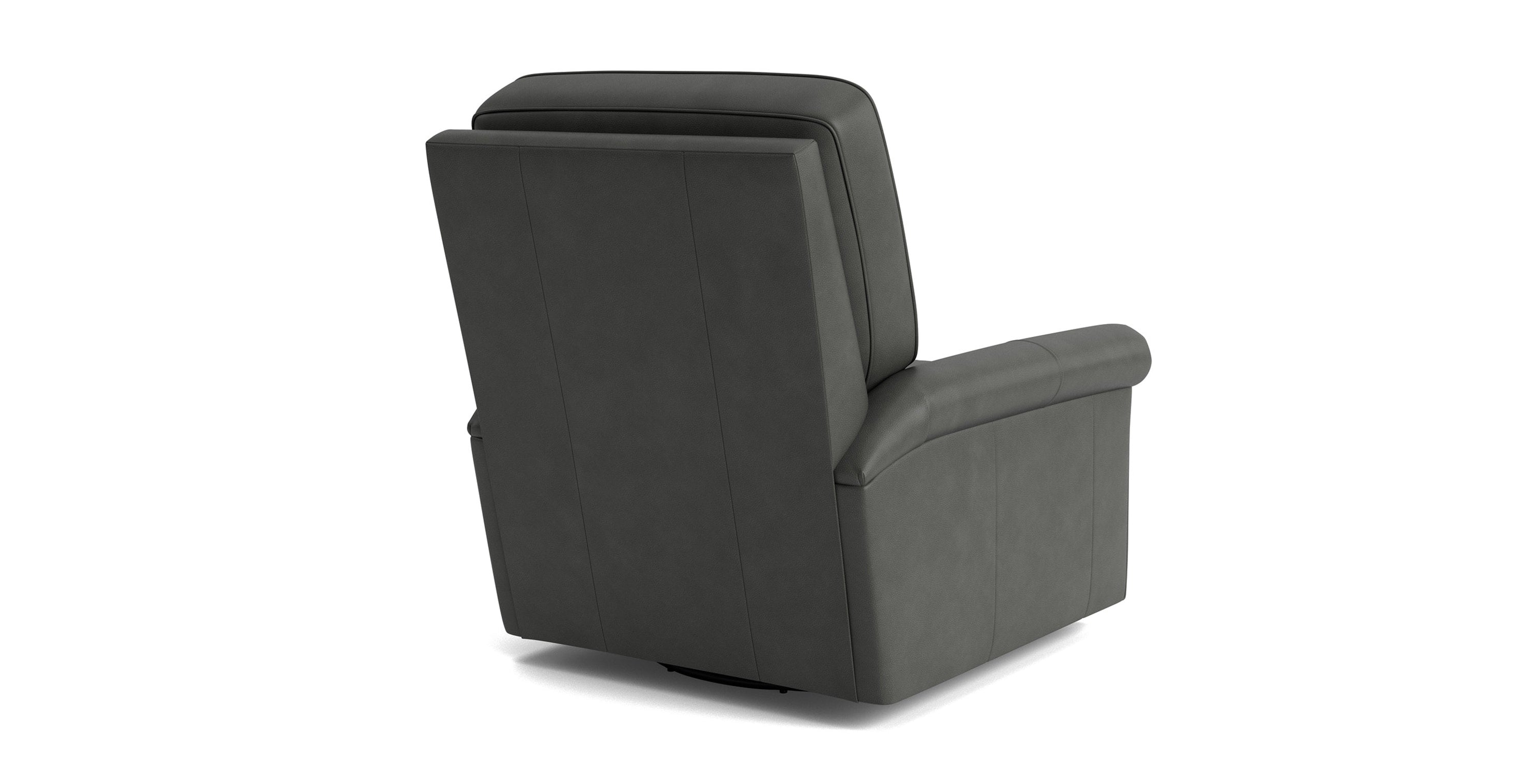 Thompson Leather Panel Arm Swivel Glider Chair Bassett Bedroom Furniture