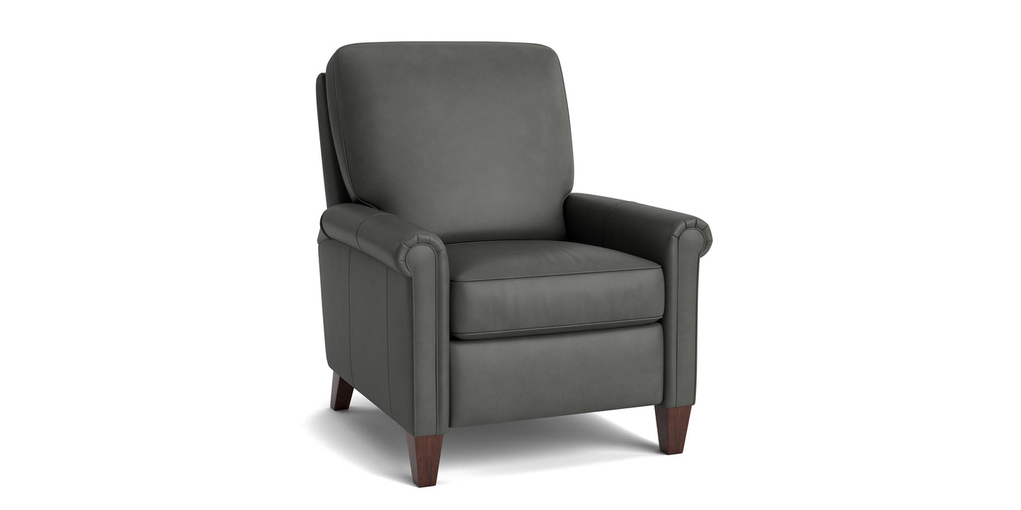 Thompson Leather Panel Arm Manual Recliner Bassett