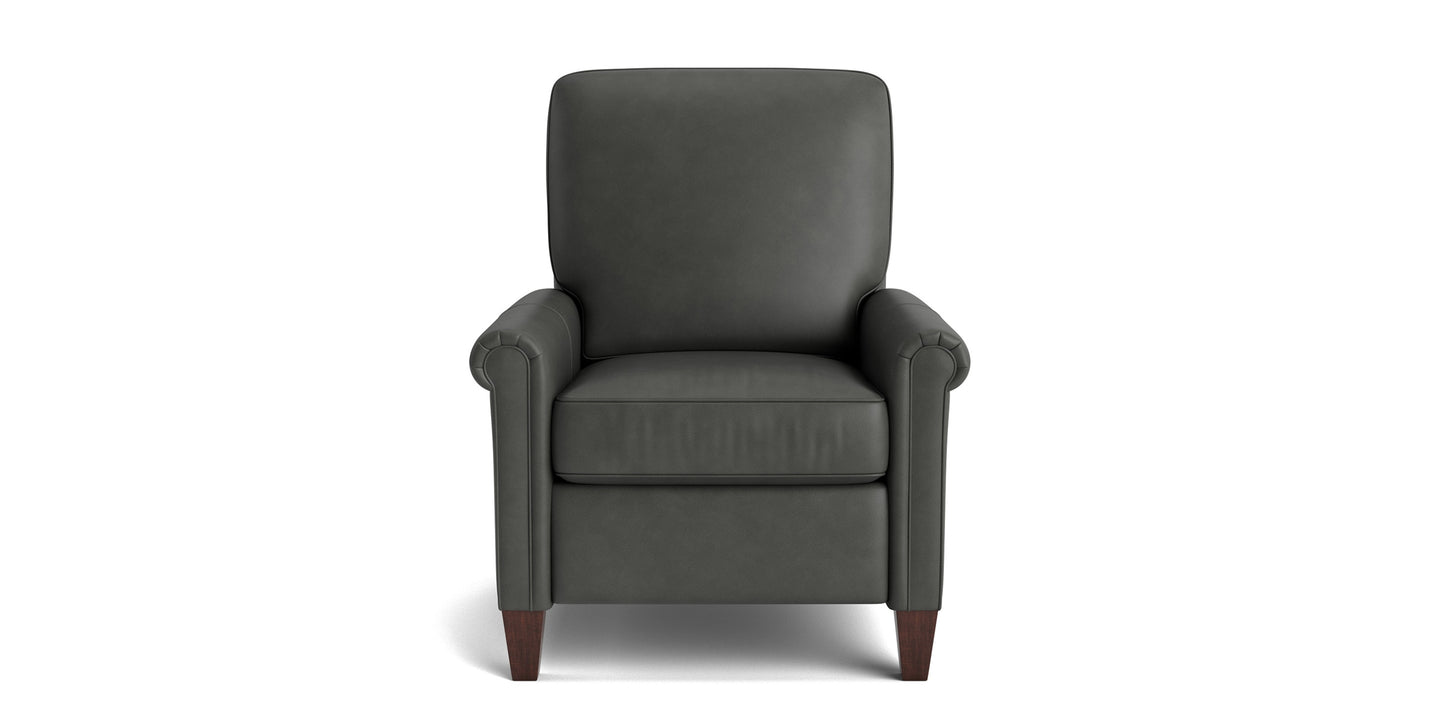 Thompson Leather Panel Arm Manual Recliner Bassett