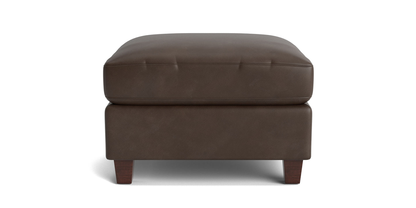 Bassett Trent Ottoman — Leather, Seven Grades, Made in the USA