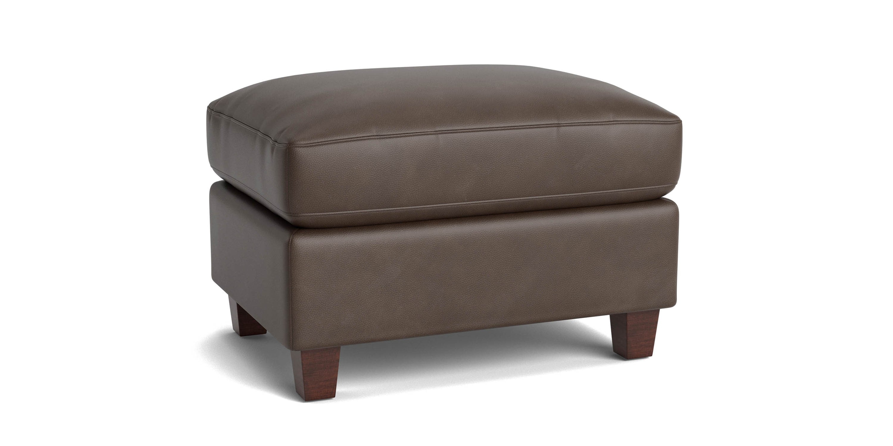 Trent Leather Ottoman Bassett