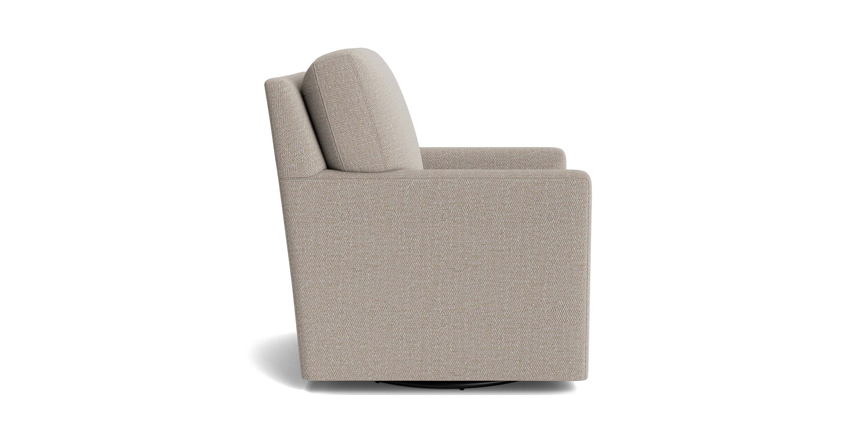 Bassett Trent Swivel Chair — Tailored Swivel, Custom Fabric