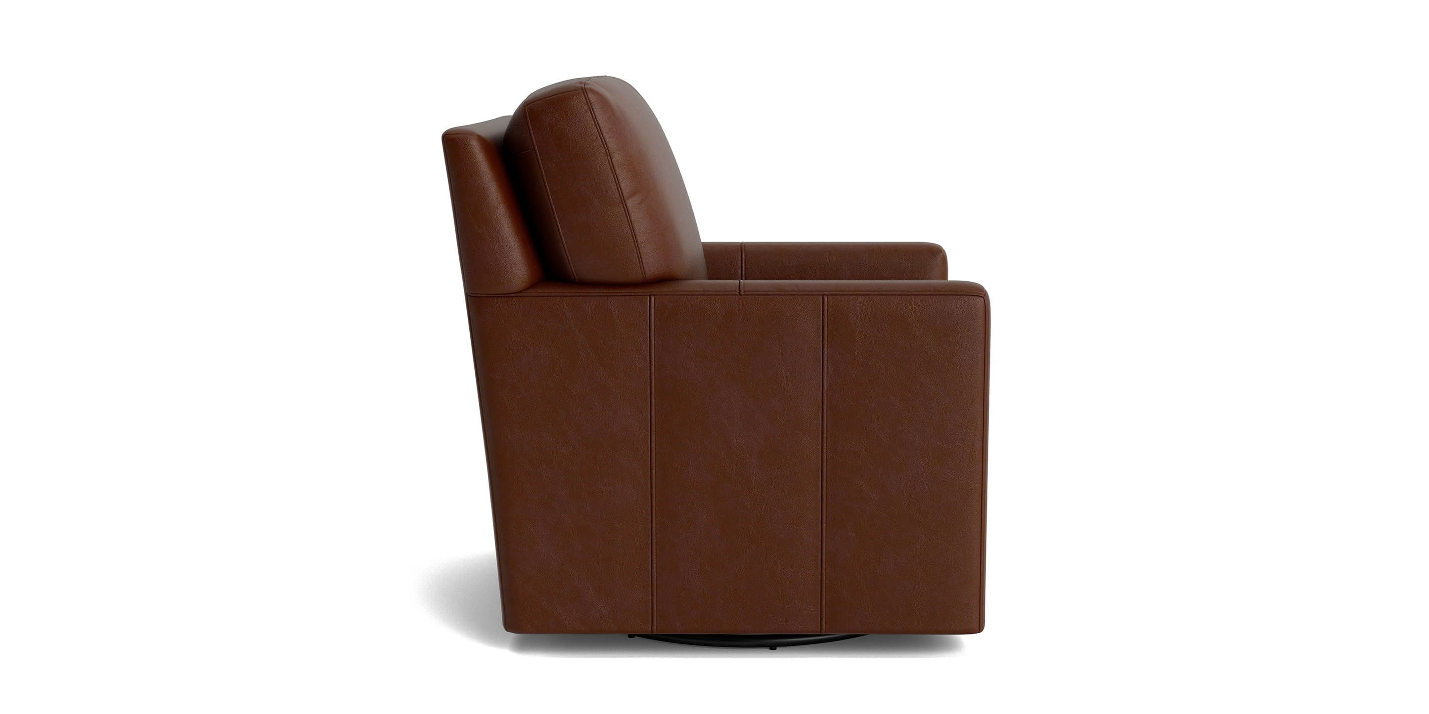 Bassett Trent Swivel Chair — Leather, Seven Grades, Swivel Base