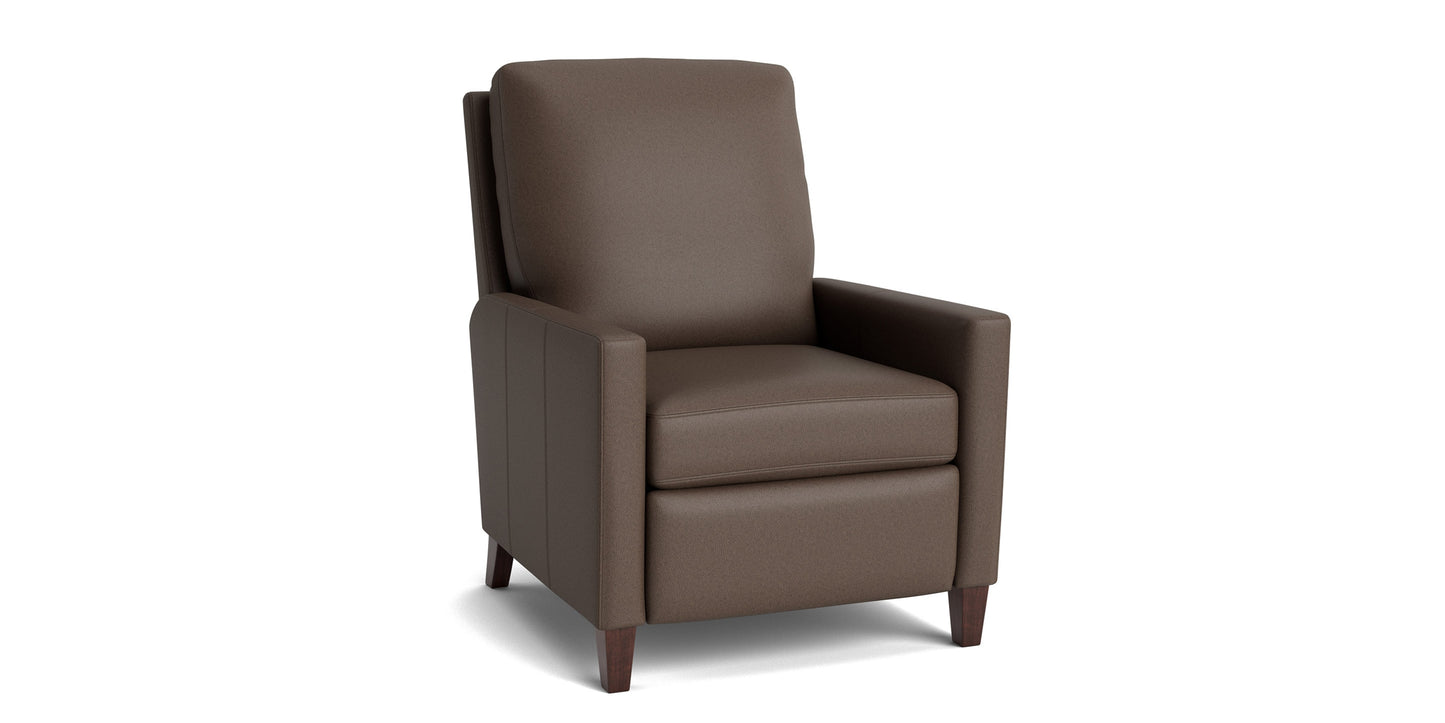 Trevor Leather Track Arm Power Recliner Bassett