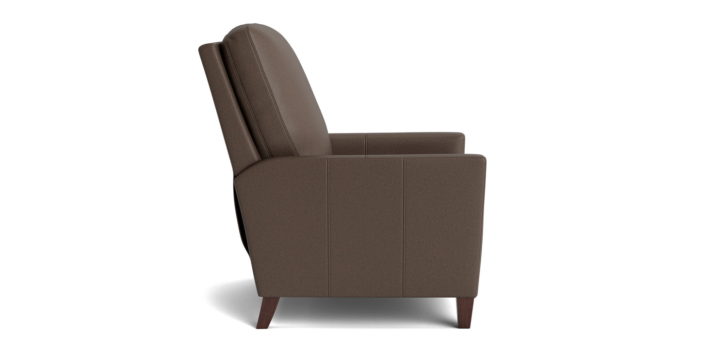 Trevor Leather Track Arm Manual Recliner Bassett