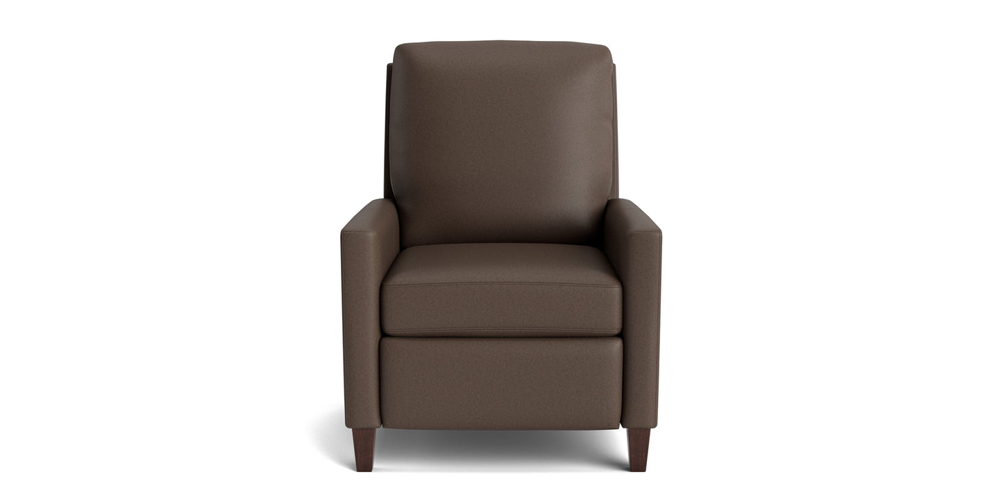 Trevor Leather Track Arm Power Recliner Bassett