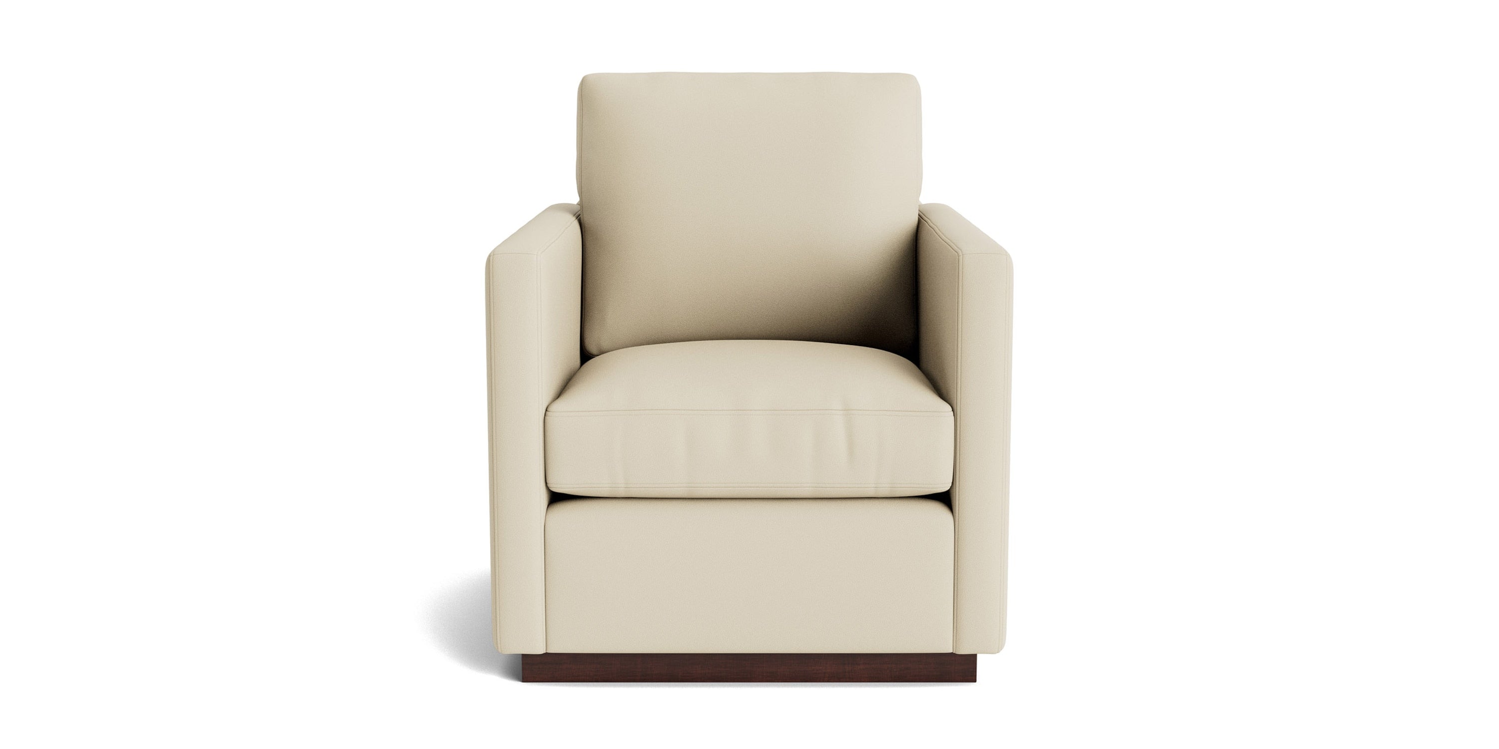 Myles Leather Thin Track Arm Swivel Chair Bassett