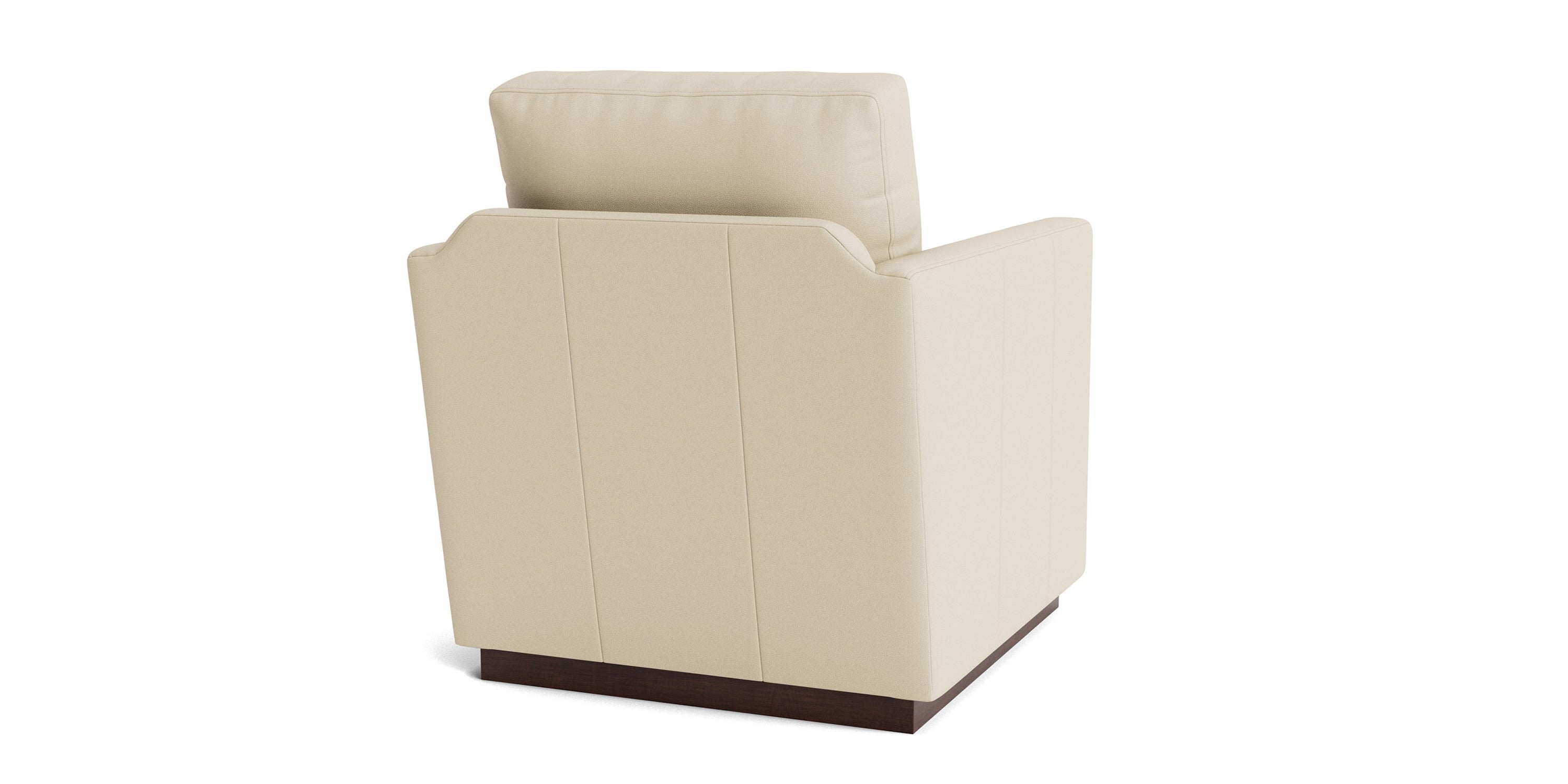 Myles Leather Thin Track Arm Swivel Chair Bassett