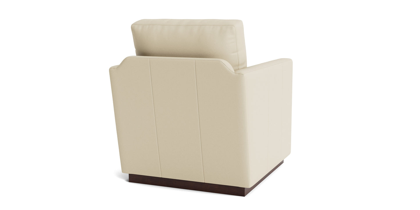 Myles Leather Thin Track Arm Swivel Chair Bassett