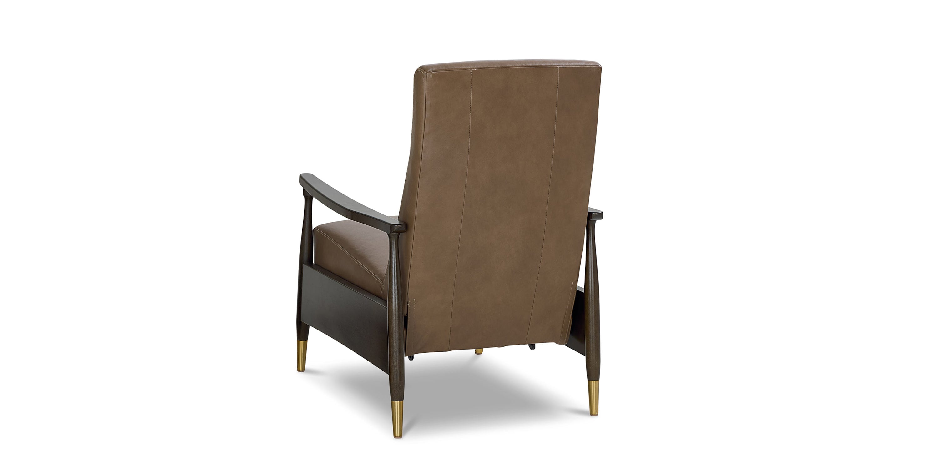 Maris Leather Manual Recliner with Wood Frame Bassett