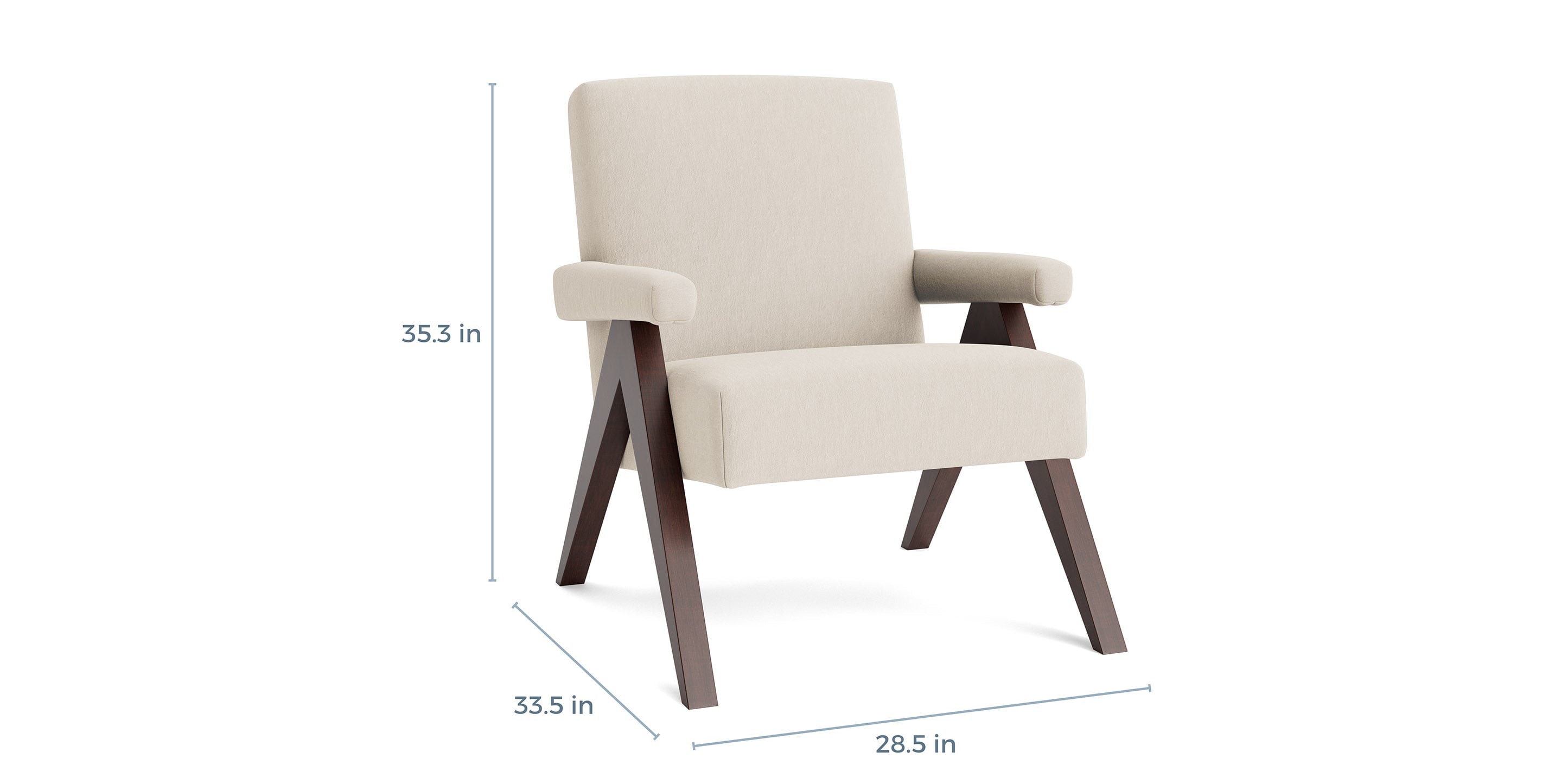 Bassett Raeford Accent Chair — Custom Fabric, Made in the USA — dimensions