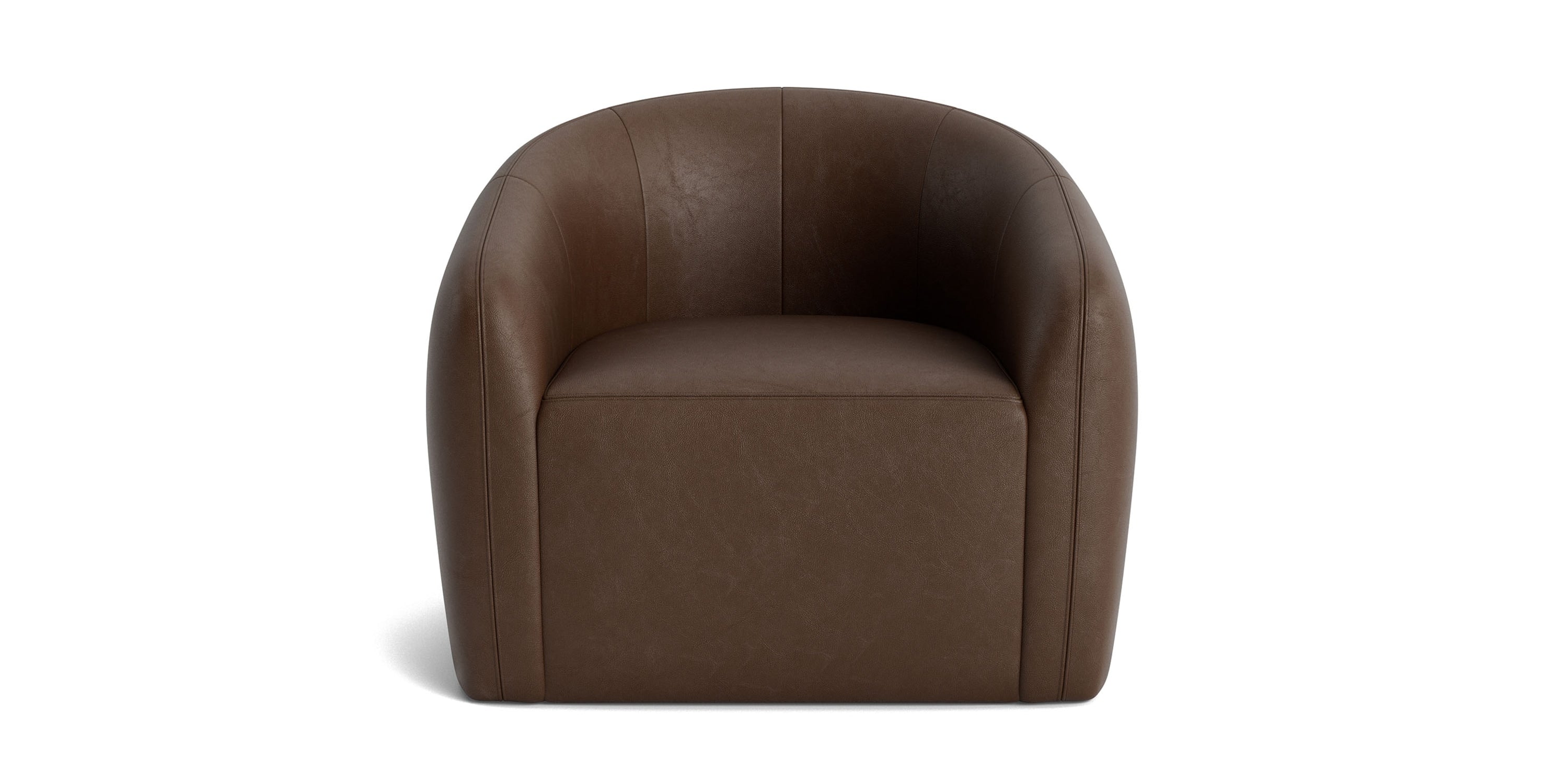 Garner Leather Barrel Swivel Chair Bassett