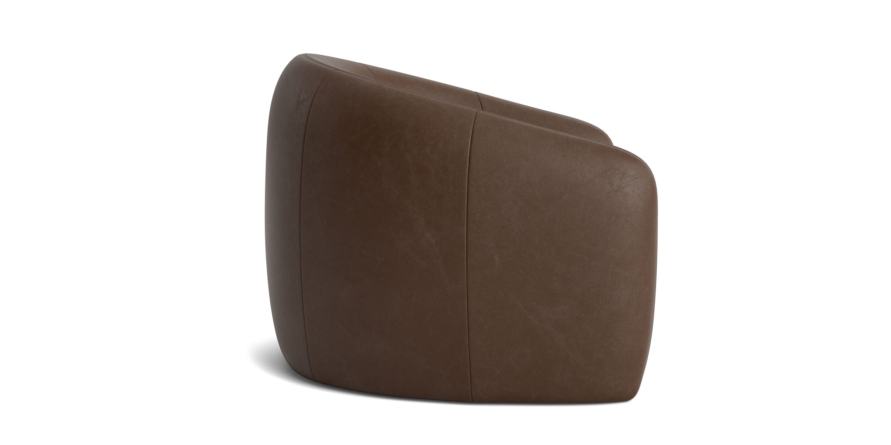 Garner Leather Barrel Swivel Chair Bassett