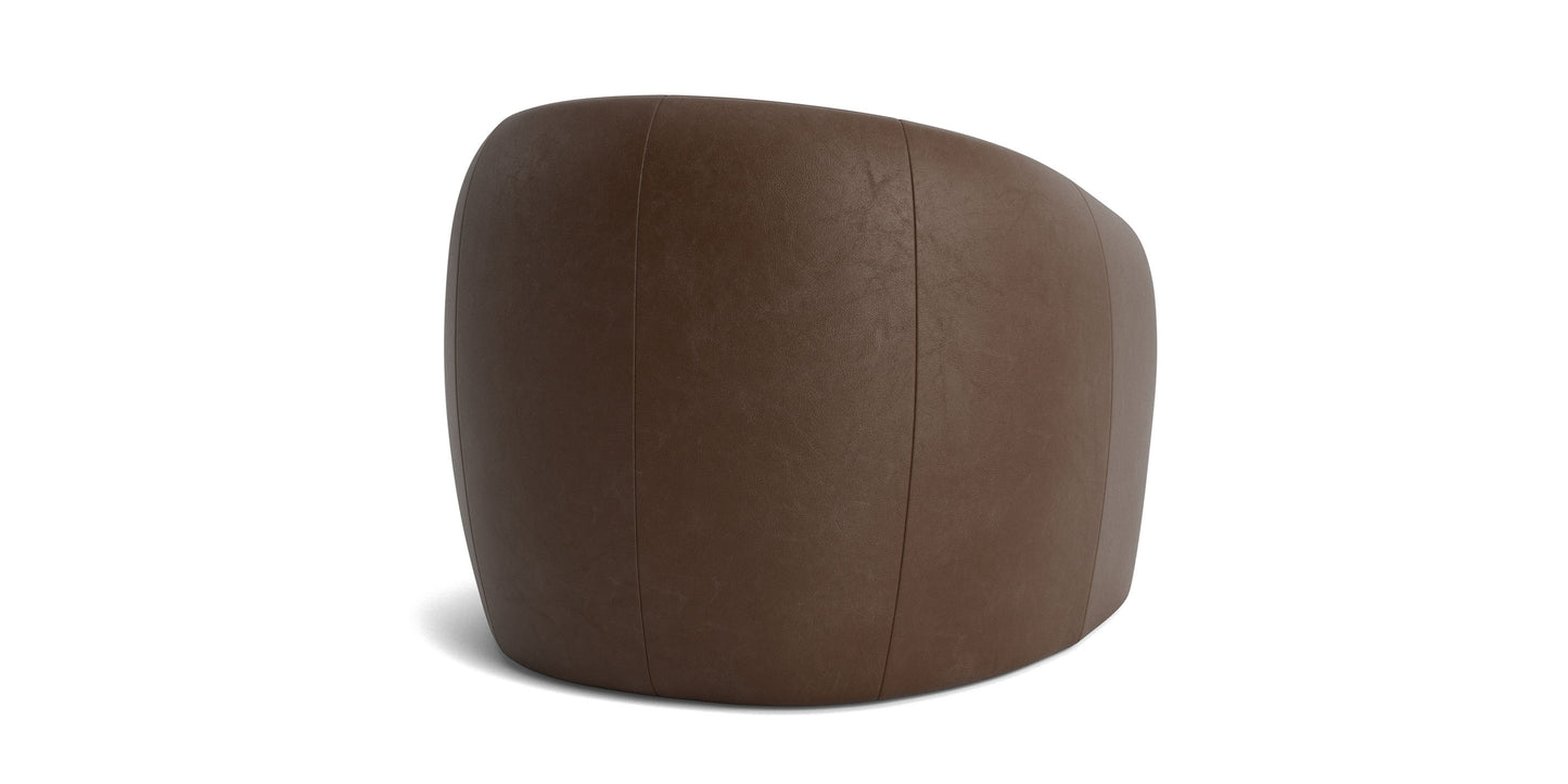 Garner Leather Barrel Swivel Chair Bassett