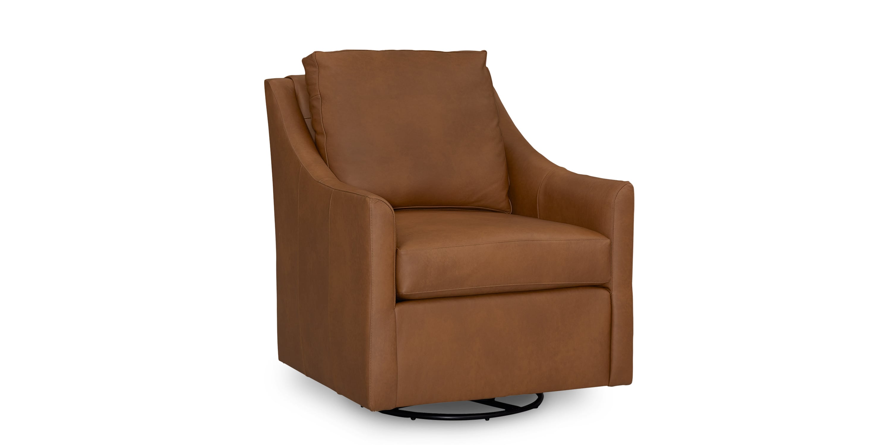 Sloan Leather Slope Arm Swivel Glider Chair Bassett