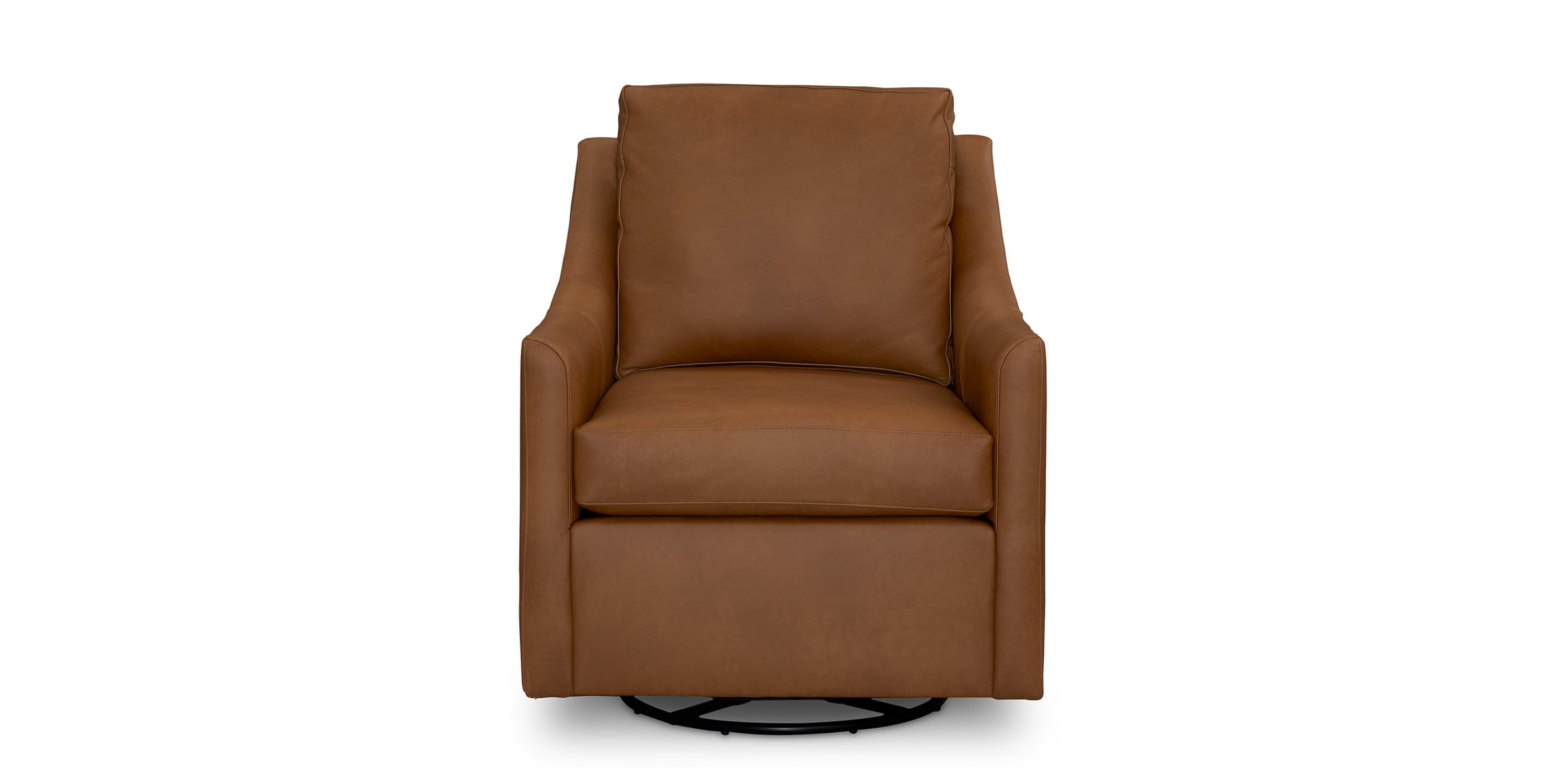 Sloan Leather Slope Arm Swivel Glider Chair Bassett