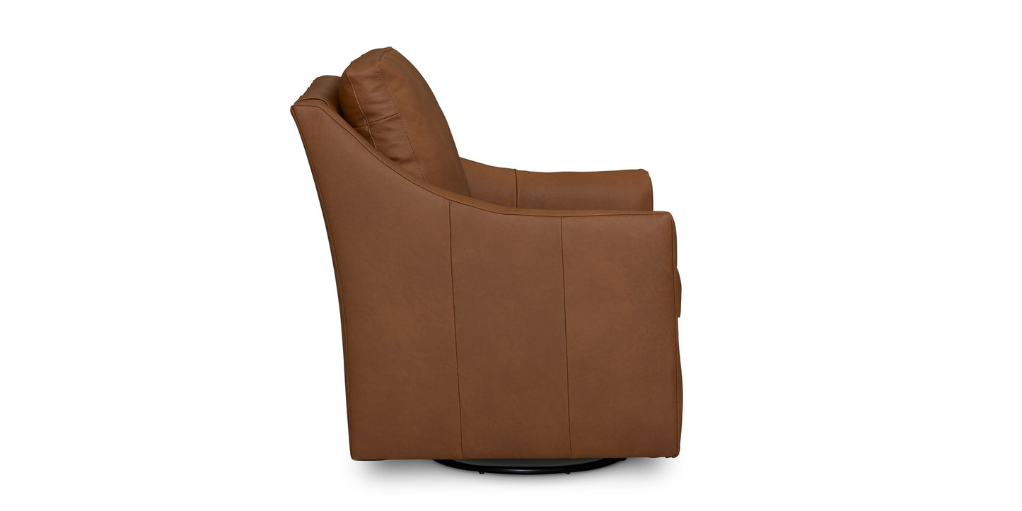 Sloan Leather Slope Arm Swivel Glider Chair Bassett