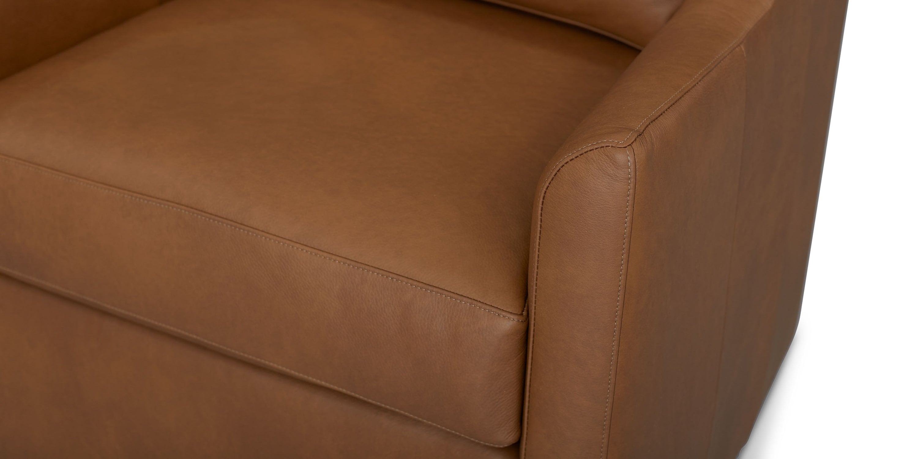 Sloan Leather Slope Arm Swivel Chair Bassett