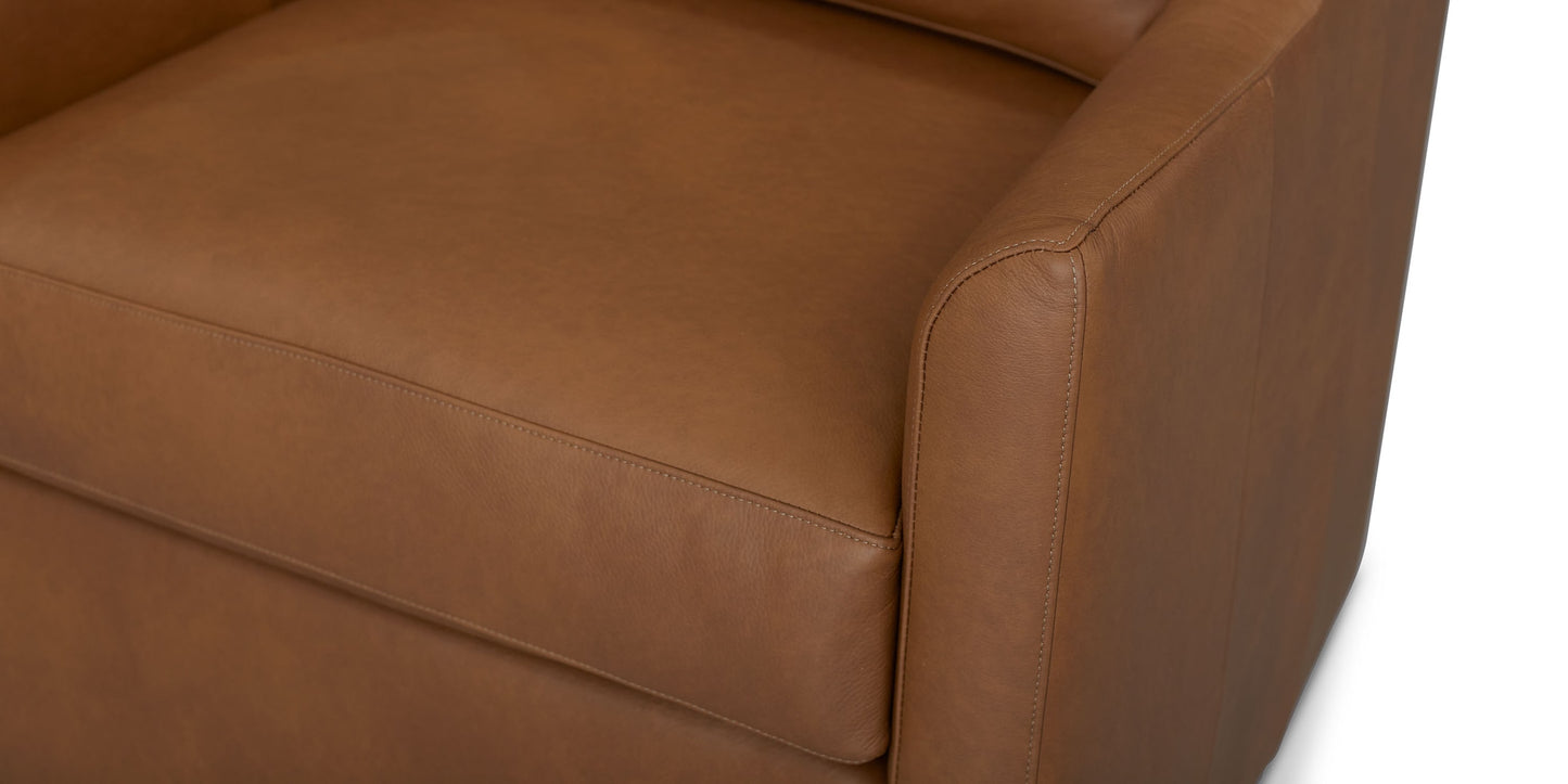 Sloan Leather Slope Arm Swivel Glider Chair Bassett