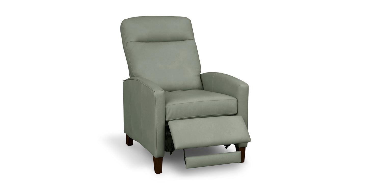 Emmett Leather Track Arm Lay Flat Power Recliner Bassett