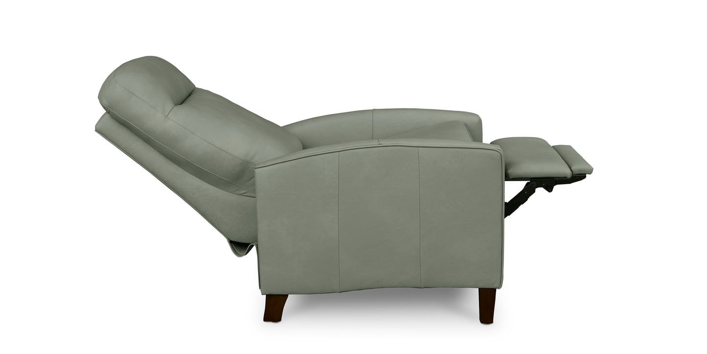 Emmett Leather Track Arm Lay Flat Power Recliner Bassett