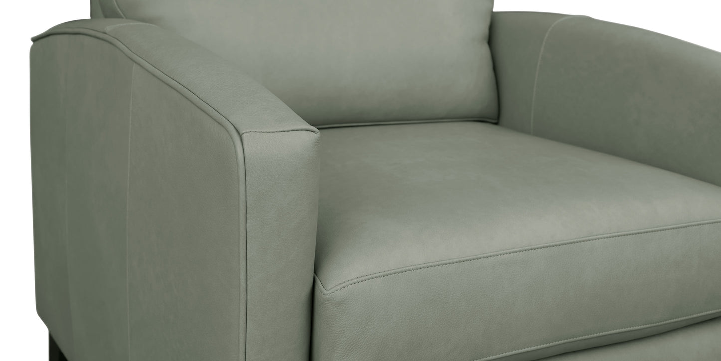 Emmett Leather Track Arm Lay Flat Power Recliner Bassett