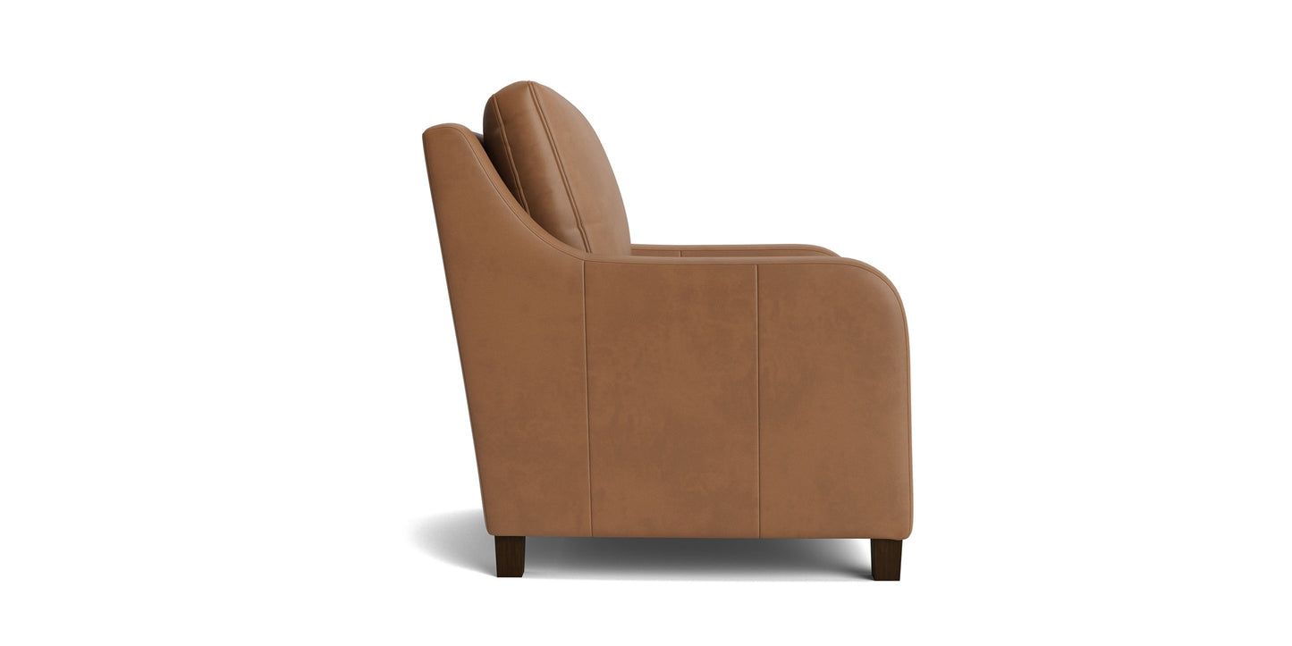 Scarlett Slope Arm Leather Accent Chair Bassett