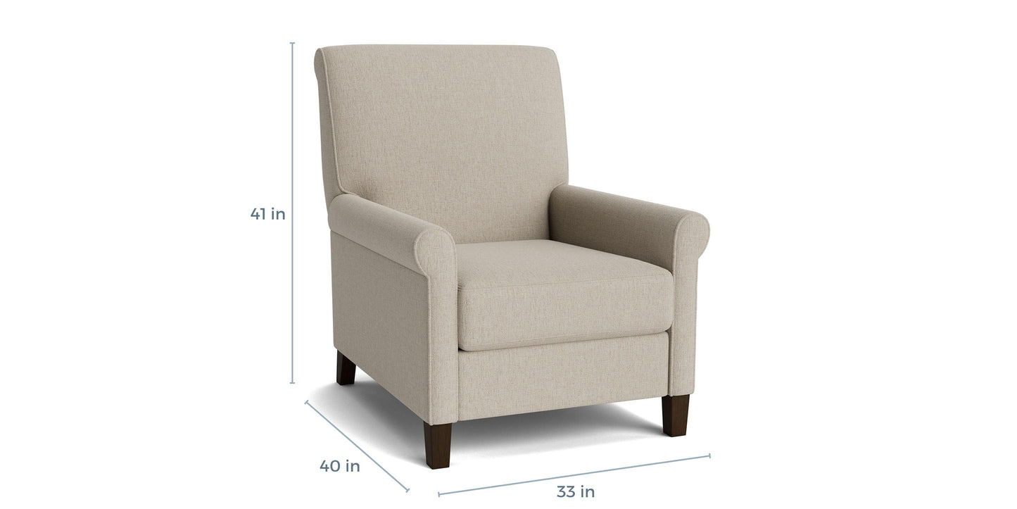 Nelson Sock Arm Lay Flat Manual Recliner Bassett