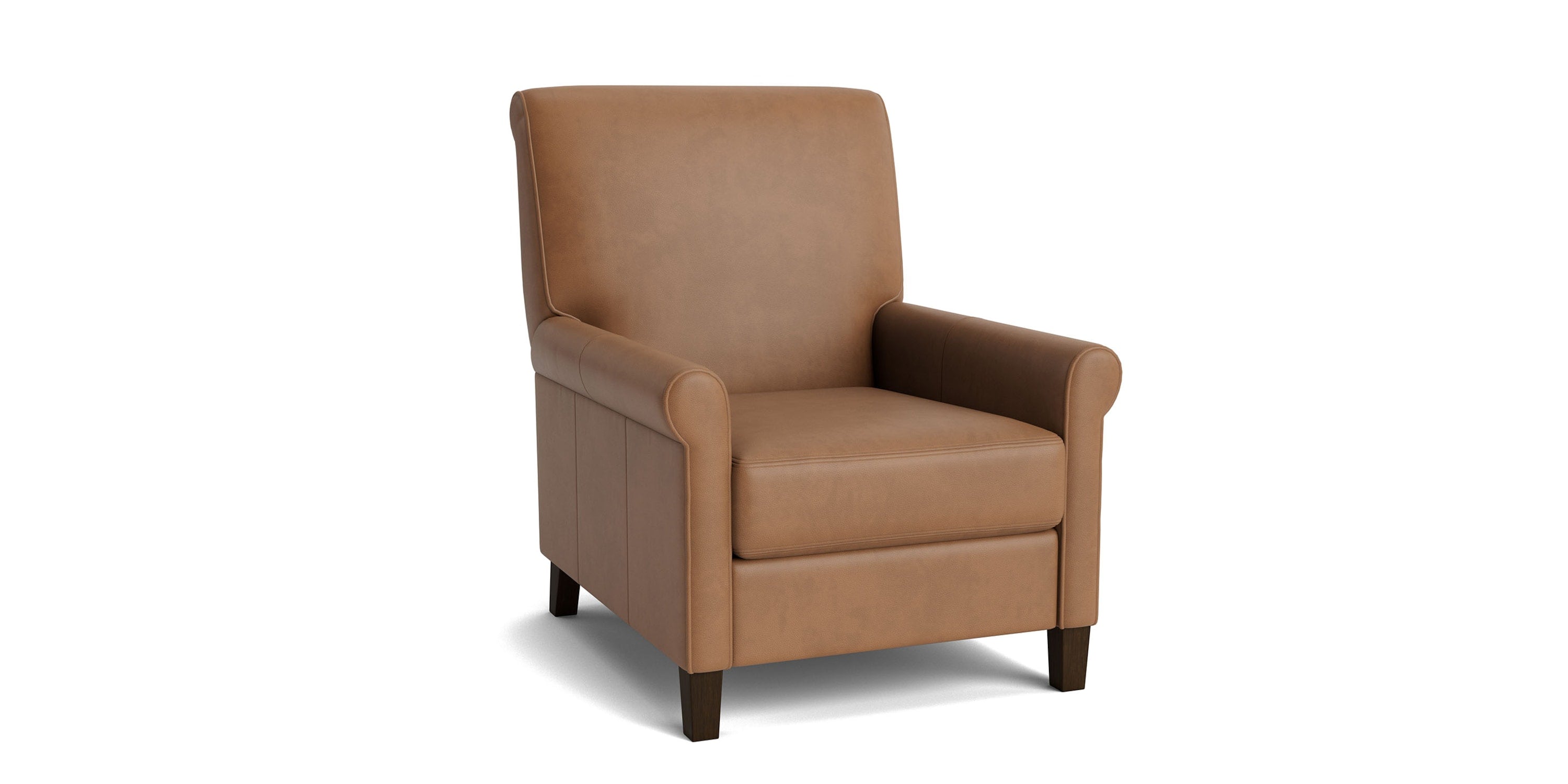 Nelson Leather Sock Arm Lay Flat Manual Recliner Bassett