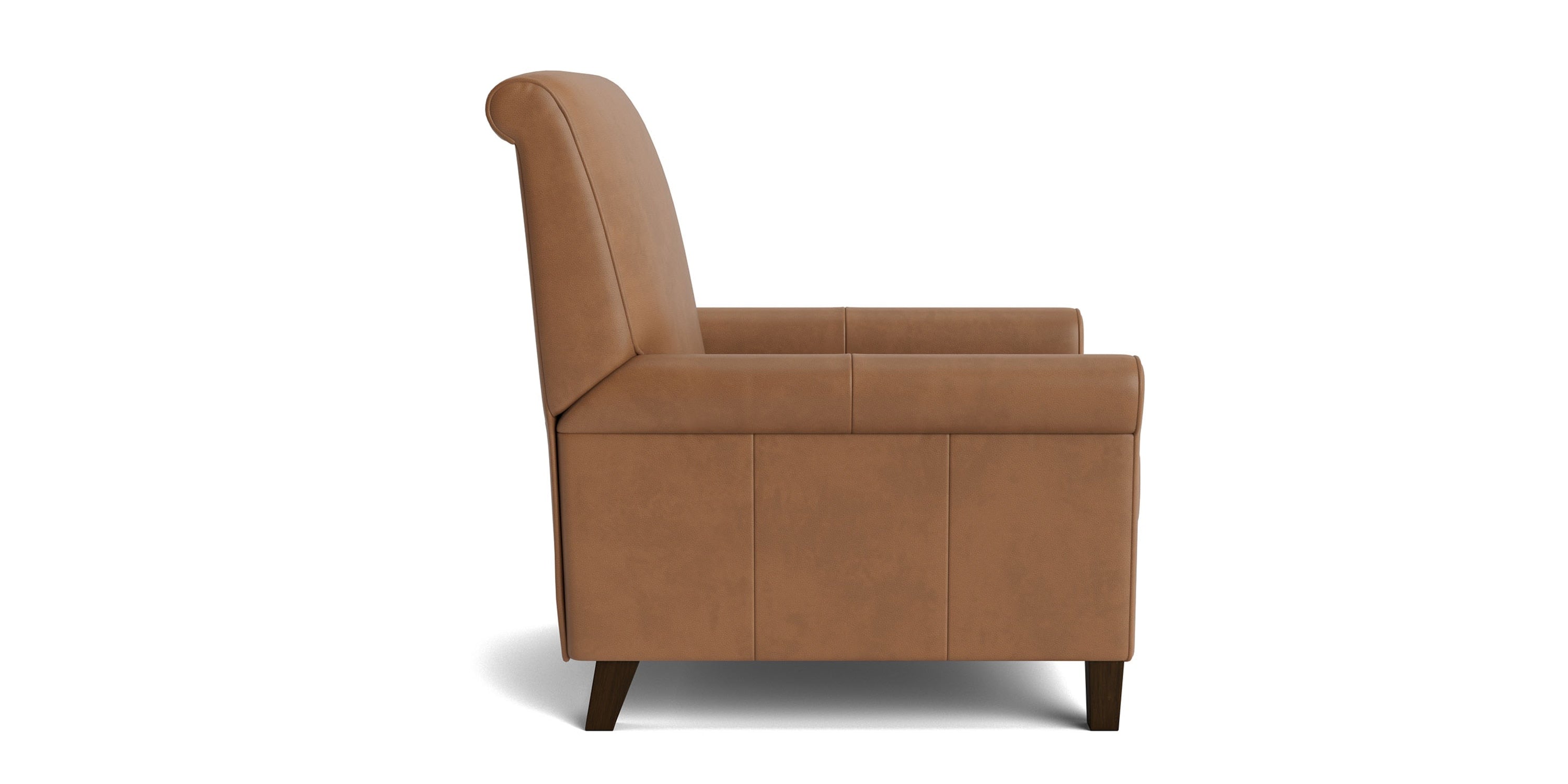 Nelson Leather Sock Arm Lay Flat Manual Recliner Bassett