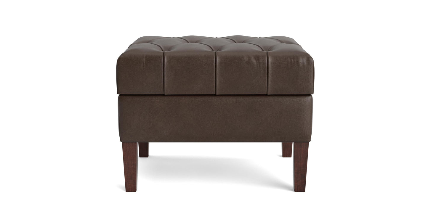Dover Leather Rectangle Ottoman Bassett